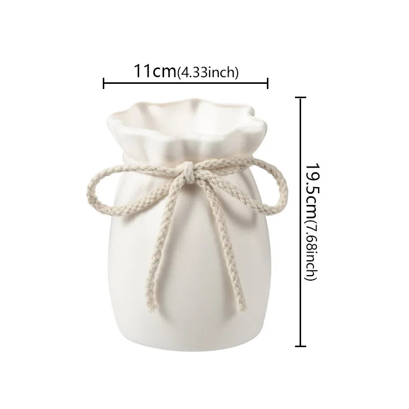1Pc Bow Design Plastic Flower Vase Modern Art Nordic Decorative Vase Used for Wedding, Living Room, Office, Bedroom Decoration Quick Pick Grocers